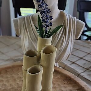 Hand Painted Faux Bamboo Vase